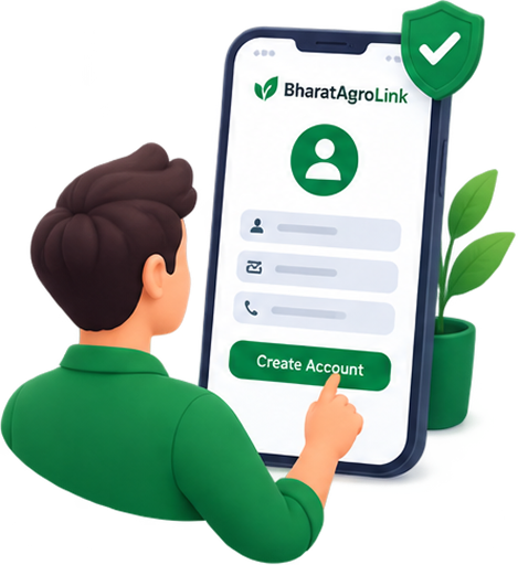 Register account on Bharat AgroLink with GST and PAN